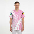 Australia Bowls Personalised Indigenous Pink Round Scrub Top - Aussie Hoodie