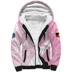 Australia Bowls Personalised Indigenous Pink Round Sherpa Hoodie - Aussie Hoodie