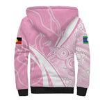 Australia Bowls Personalised Indigenous Pink Round Sherpa Hoodie - Aussie Hoodie