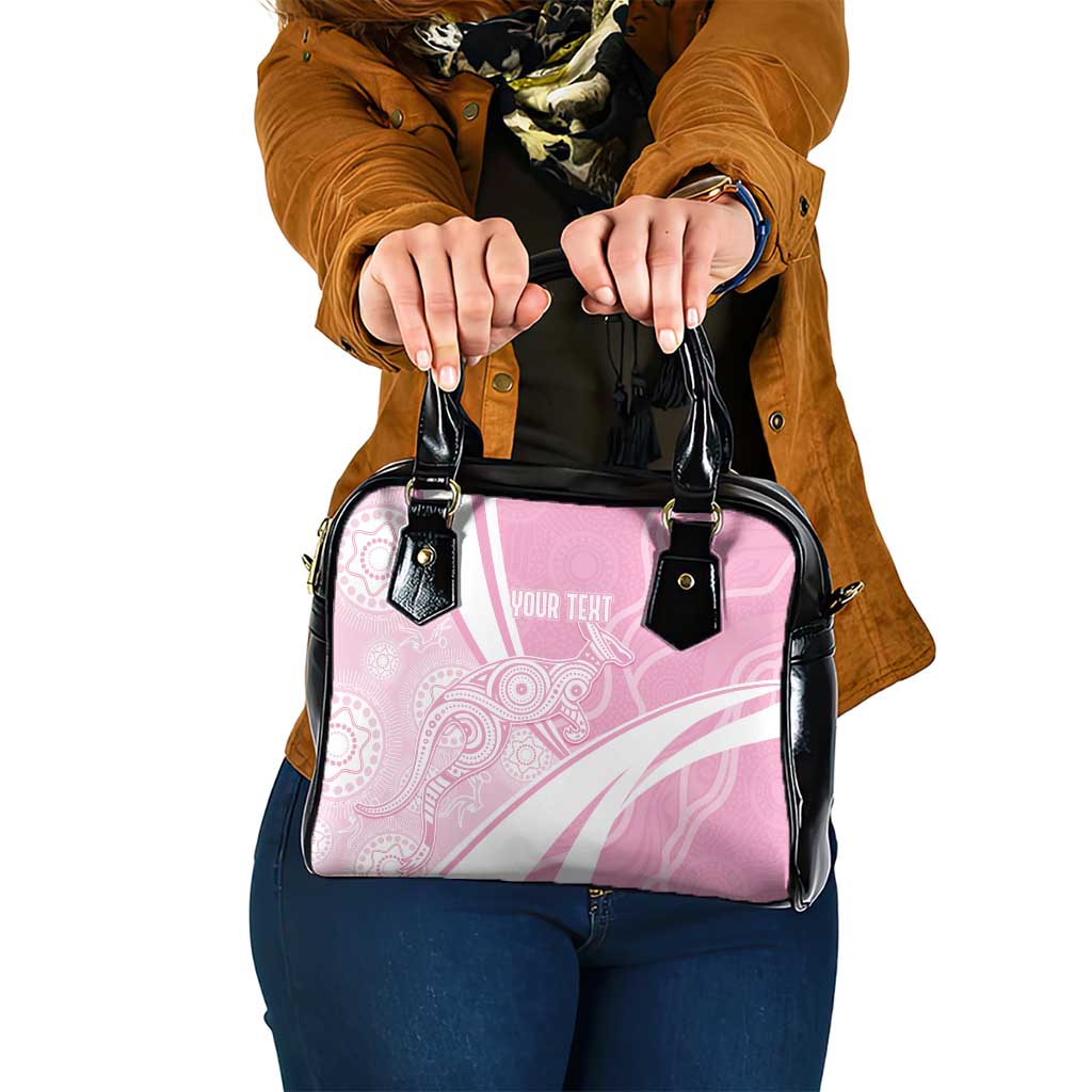 Australia Bowls Personalised Indigenous Pink Round Shoulder Handbag - Aussie Hoodie