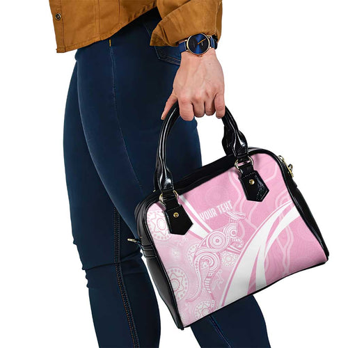 Australia Bowls Personalised Indigenous Pink Round Shoulder Handbag - Aussie Hoodie
