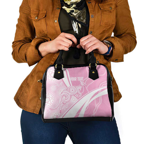 Australia Bowls Personalised Indigenous Pink Round Shoulder Handbag - Aussie Hoodie