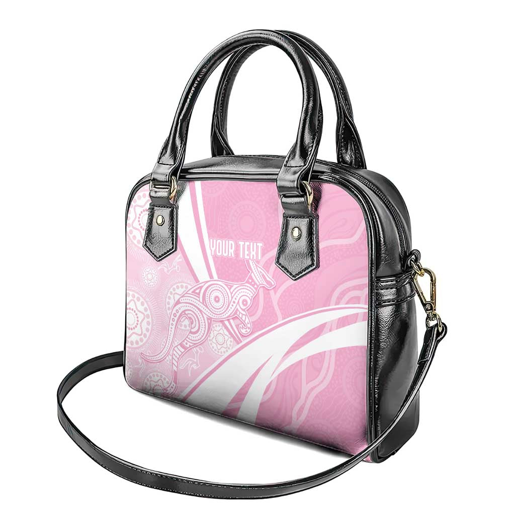 Australia Bowls Personalised Indigenous Pink Round Shoulder Handbag - Aussie Hoodie