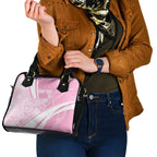 Australia Bowls Personalised Indigenous Pink Round Shoulder Handbag - Aussie Hoodie