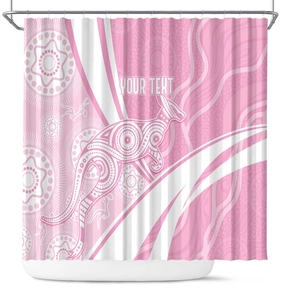 Australia Bowls Personalised Indigenous Pink Round Shower Curtain - Aussie Hoodie