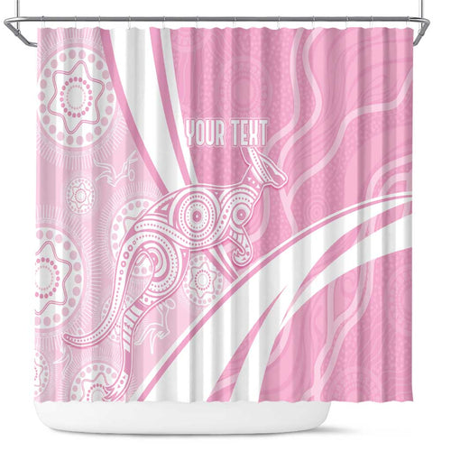 Australia Bowls Personalised Indigenous Pink Round Shower Curtain - Aussie Hoodie