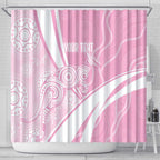 Australia Bowls Personalised Indigenous Pink Round Shower Curtain - Aussie Hoodie