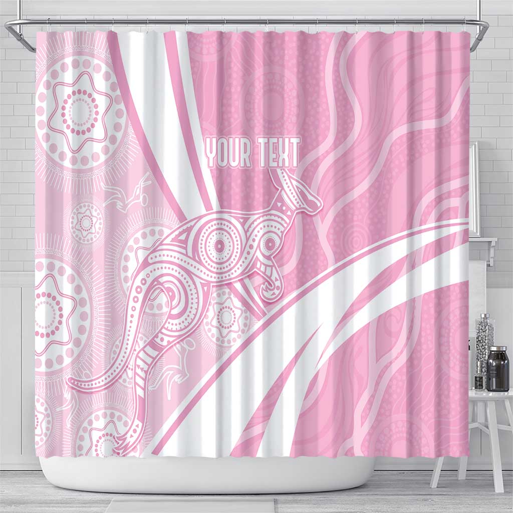Australia Bowls Personalised Indigenous Pink Round Shower Curtain - Aussie Hoodie