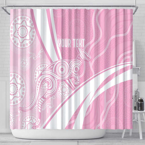 Australia Bowls Personalised Indigenous Pink Round Shower Curtain - Aussie Hoodie