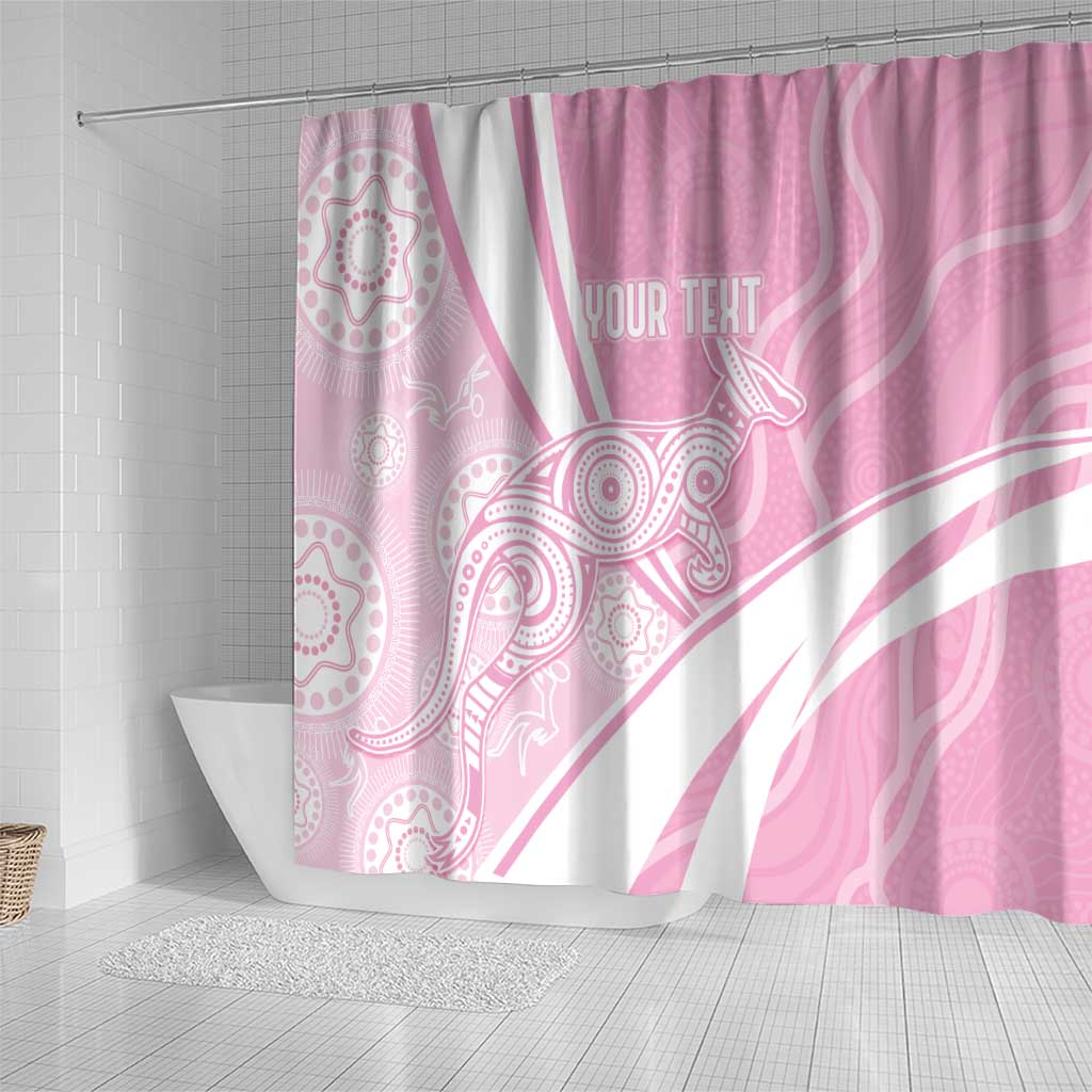 Australia Bowls Personalised Indigenous Pink Round Shower Curtain - Aussie Hoodie