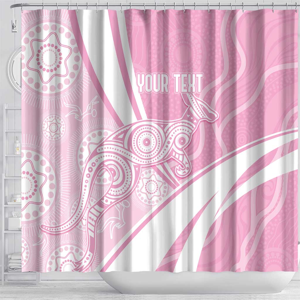 Australia Bowls Personalised Indigenous Pink Round Shower Curtain - Aussie Hoodie