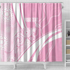 Australia Bowls Personalised Indigenous Pink Round Shower Curtain - Aussie Hoodie