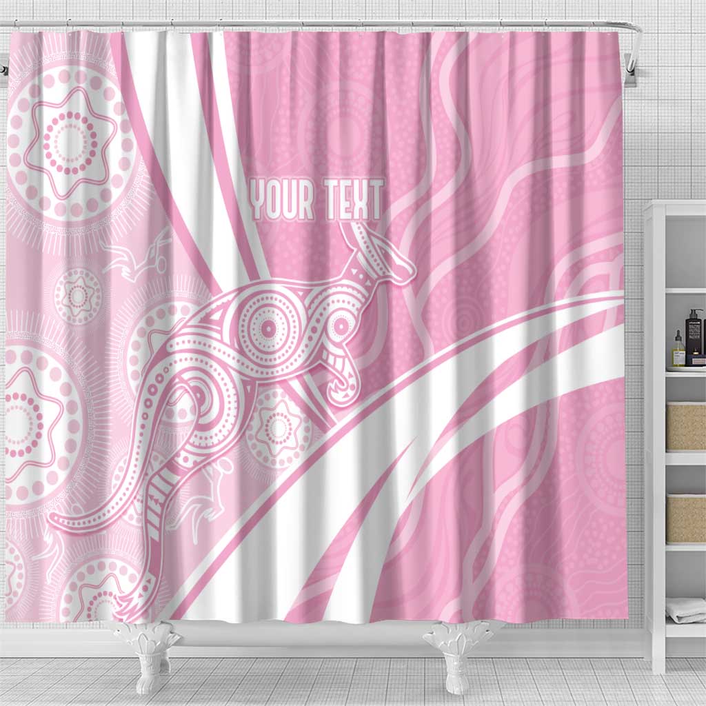 Australia Bowls Personalised Indigenous Pink Round Shower Curtain - Aussie Hoodie