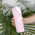 Australia Bowls Personalised Indigenous Pink Round Skinny Tumbler - Aussie Hoodie