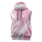 Australia Bowls Personalised Indigenous Pink Round Sleeveless Hoodie - Aussie Hoodie
