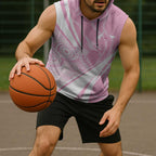 Australia Bowls Personalised Indigenous Pink Round Sleeveless Hoodie - Aussie Hoodie