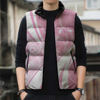 Australia Bowls Personalised Indigenous Pink Round Sleeveless Puffer Jacket - Aussie Hoodie