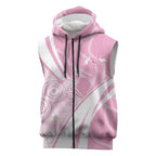 Australia Bowls Personalised Indigenous Pink Round Sleeveless Zip Hoodie LT7