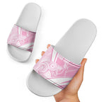 Australia Bowls Personalised Indigenous Pink Round Slide Sandals - Aussie Hoodie