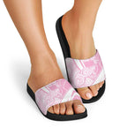 Australia Bowls Personalised Indigenous Pink Round Slide Sandals - Aussie Hoodie