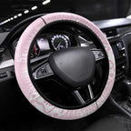 Australia Bowls Indigenous Pink Round Steering Wheel Cover - Aussie Hoodie