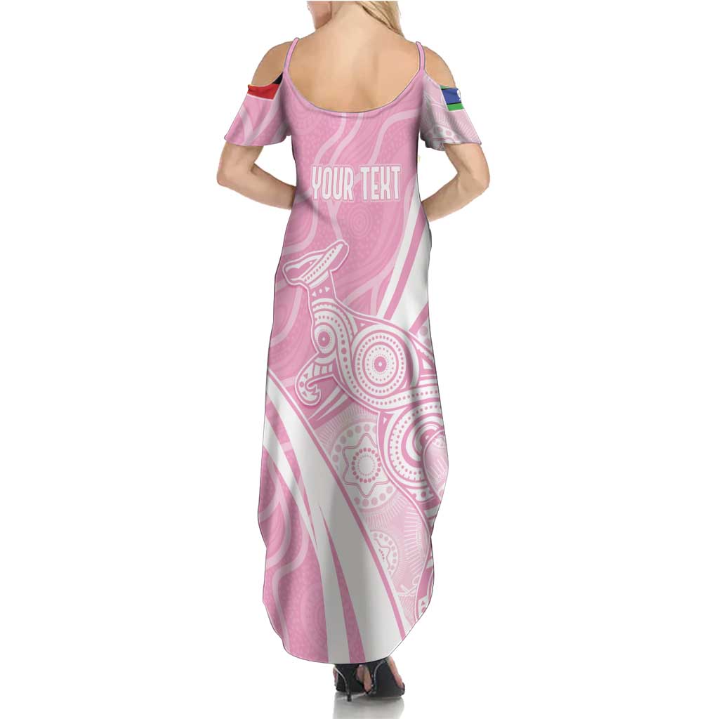 Australia Bowls Personalised Indigenous Pink Round Summer Maxi Dress - Aussie Hoodie