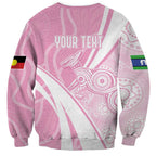 Australia Bowls Personalised Indigenous Pink Round Sweatshirt - Aussie Hoodie