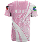 Australia Bowls Personalised Indigenous Pink Round T Shirt - Aussie Hoodie