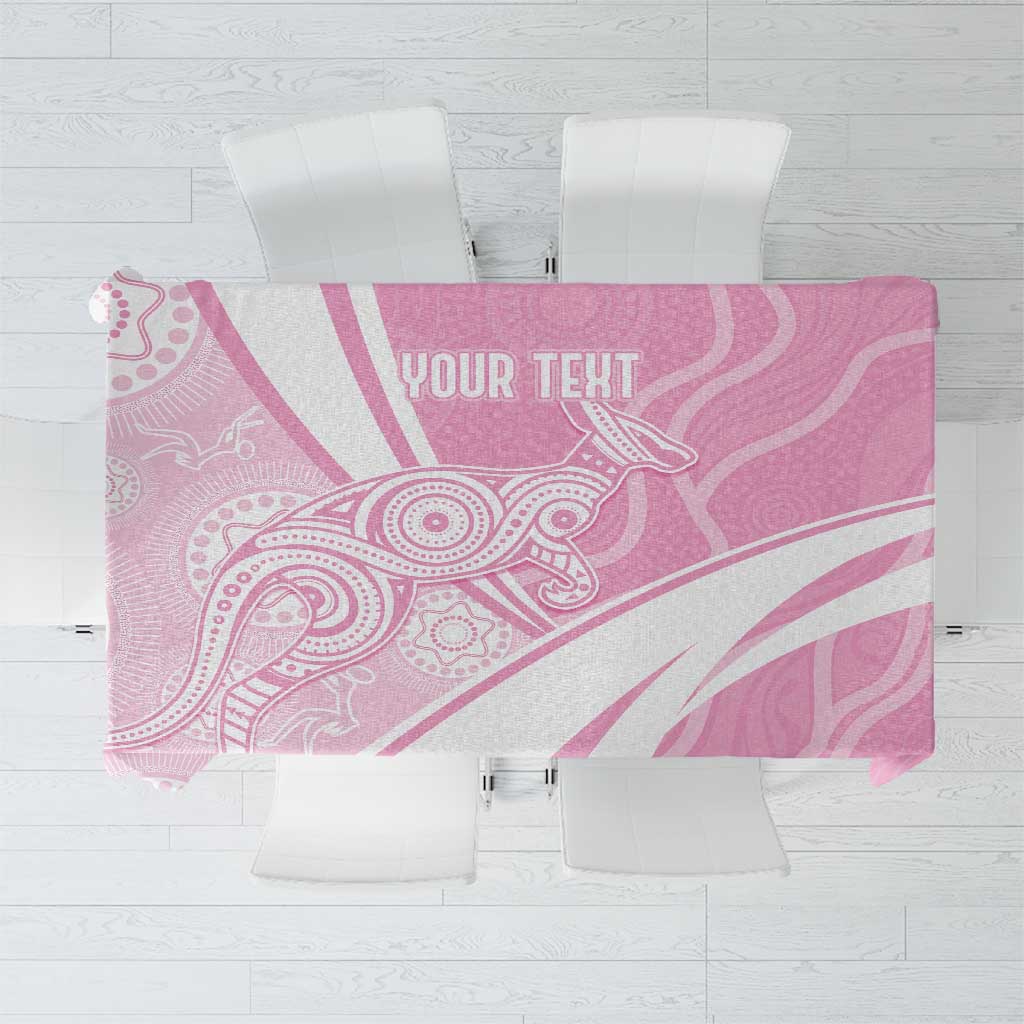 Australia Bowls Personalised Indigenous Pink Round Tablecloth - Aussie Hoodie