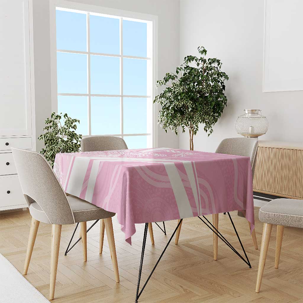 Australia Bowls Personalised Indigenous Pink Round Tablecloth - Aussie Hoodie