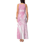 Australia Bowls Personalised Indigenous Pink Round Tank Maxi Dress - Aussie Hoodie