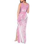 Australia Bowls Personalised Indigenous Pink Round Tank Maxi Dress - Aussie Hoodie