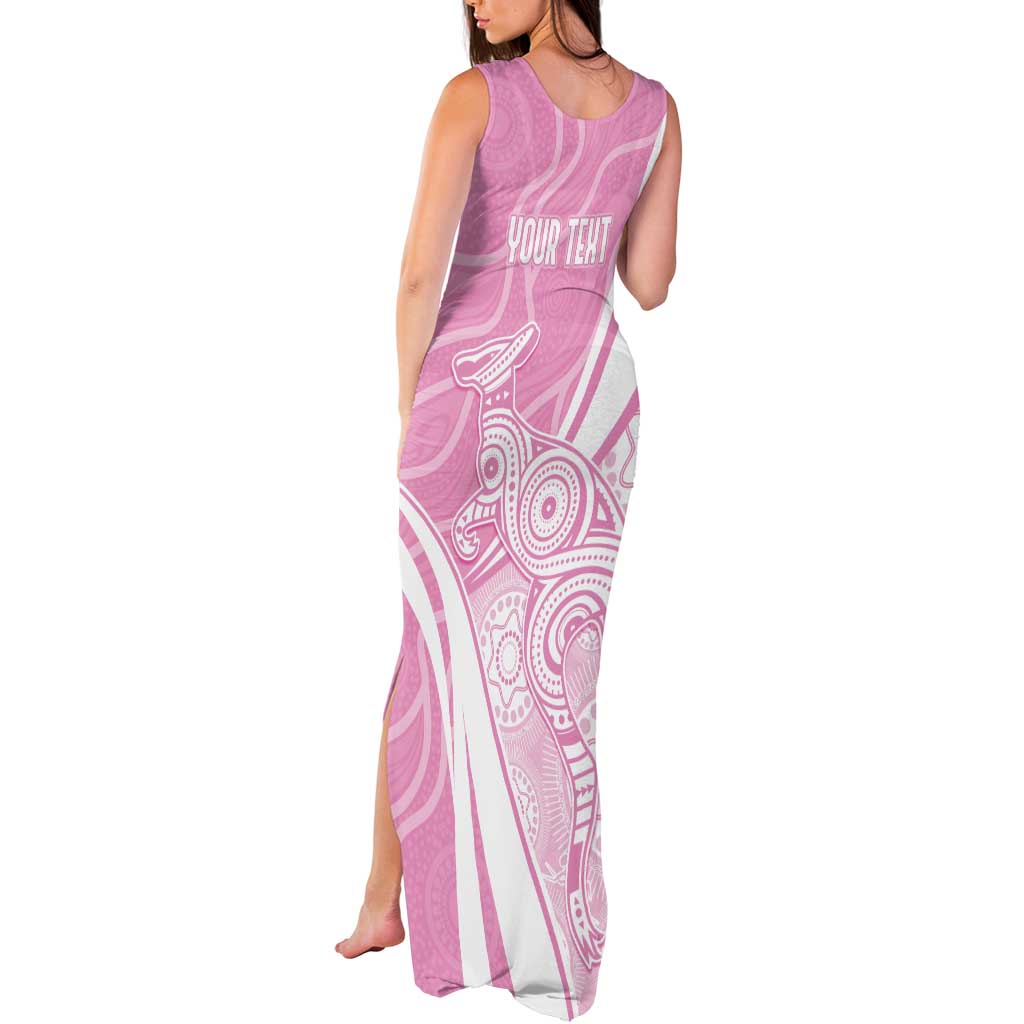 Australia Bowls Personalised Indigenous Pink Round Tank Maxi Dress - Aussie Hoodie