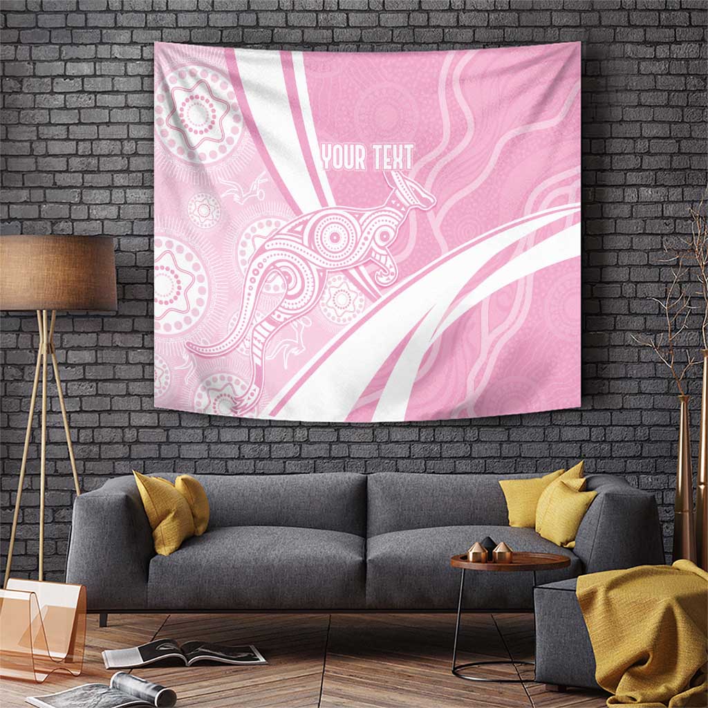 Australia Bowls Personalised Indigenous Pink Round Tapestry - Aussie Hoodie