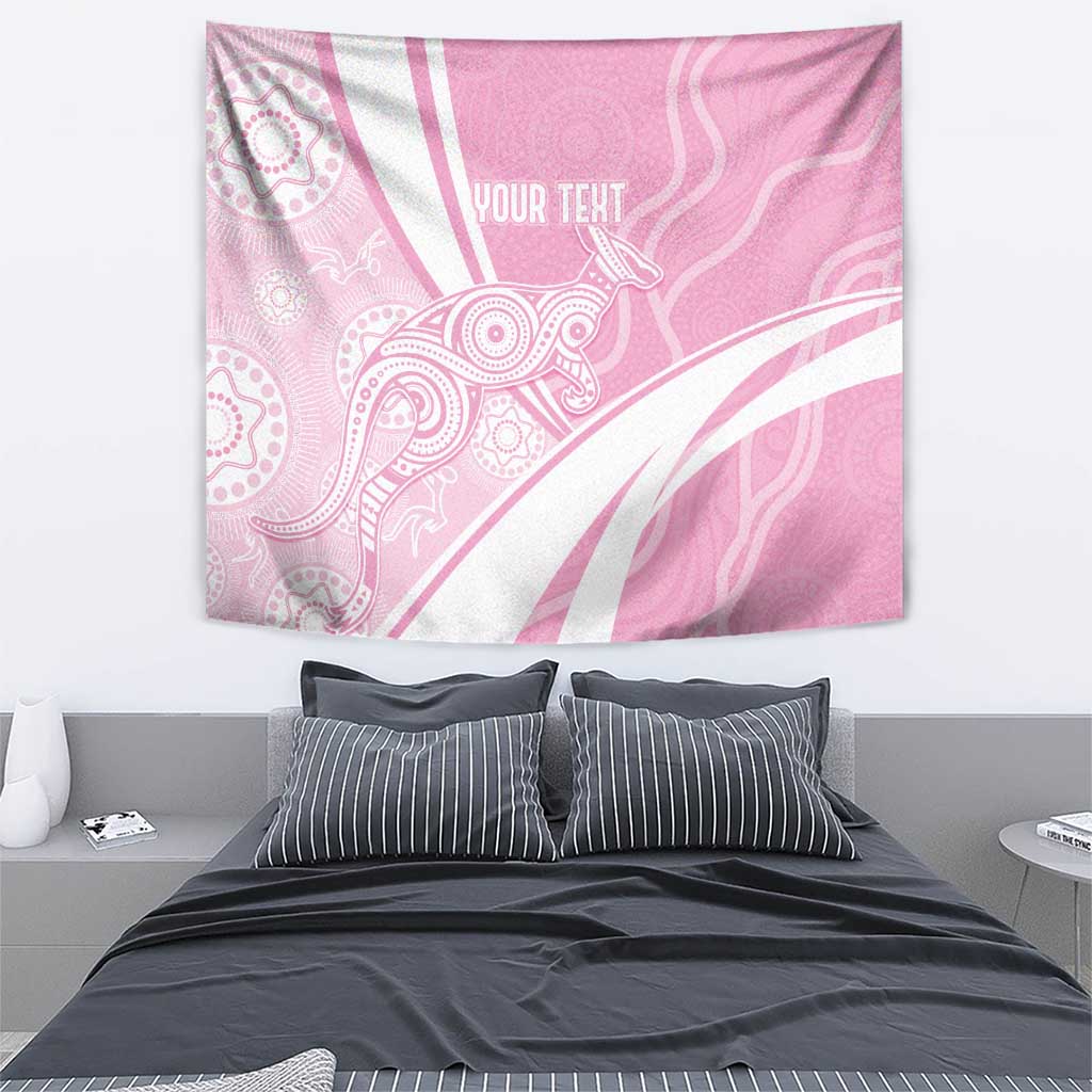 Australia Bowls Personalised Indigenous Pink Round Tapestry - Aussie Hoodie