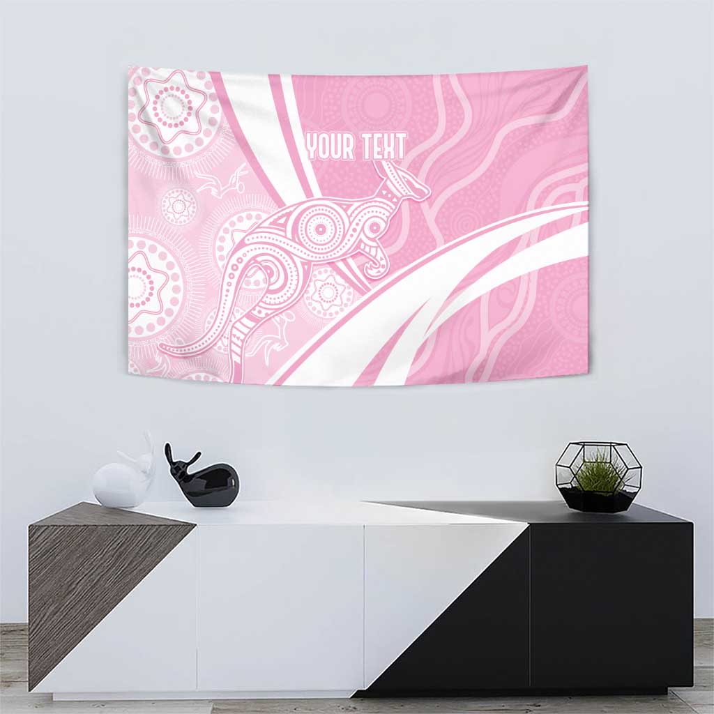 Australia Bowls Personalised Indigenous Pink Round Tapestry - Aussie Hoodie