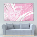 Australia Bowls Personalised Indigenous Pink Round Tapestry - Aussie Hoodie