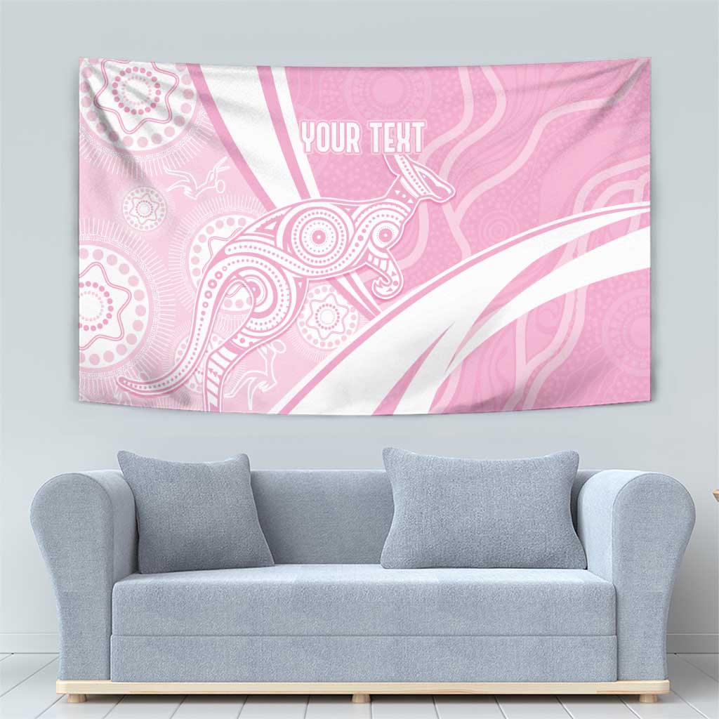 Australia Bowls Personalised Indigenous Pink Round Tapestry - Aussie Hoodie