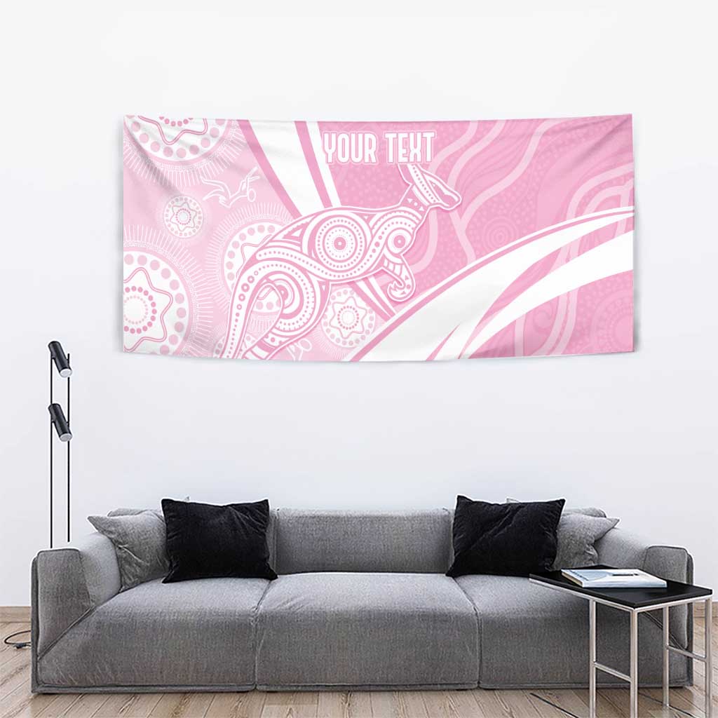 Australia Bowls Personalised Indigenous Pink Round Tapestry - Aussie Hoodie