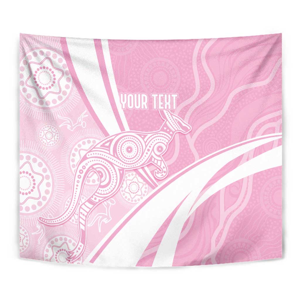Australia Bowls Personalised Indigenous Pink Round Tapestry - Aussie Hoodie