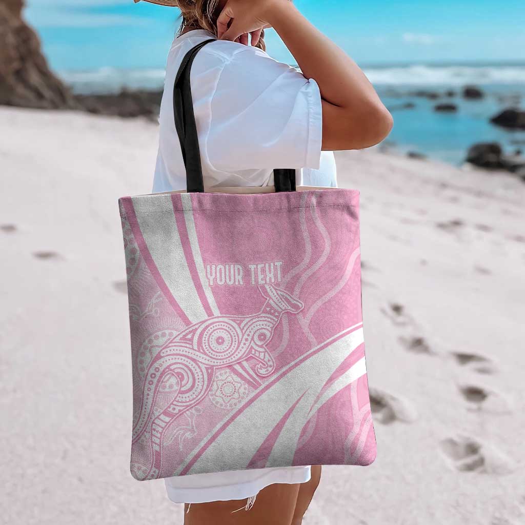 Australia Bowls Personalised Indigenous Pink Round Tote Bag - Aussie Hoodie