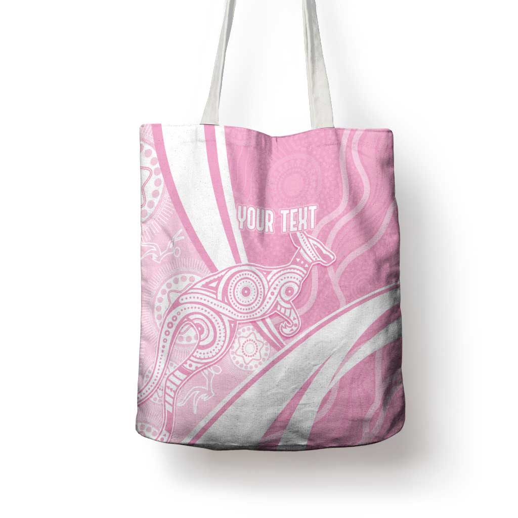 Australia Bowls Personalised Indigenous Pink Round Tote Bag - Aussie Hoodie