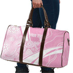 Australia Bowls Personalised Indigenous Pink Round Travel Bag - Aussie Hoodie
