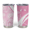 Australia Bowls Personalised Indigenous Pink Round Tumbler Cup - Aussie Hoodie