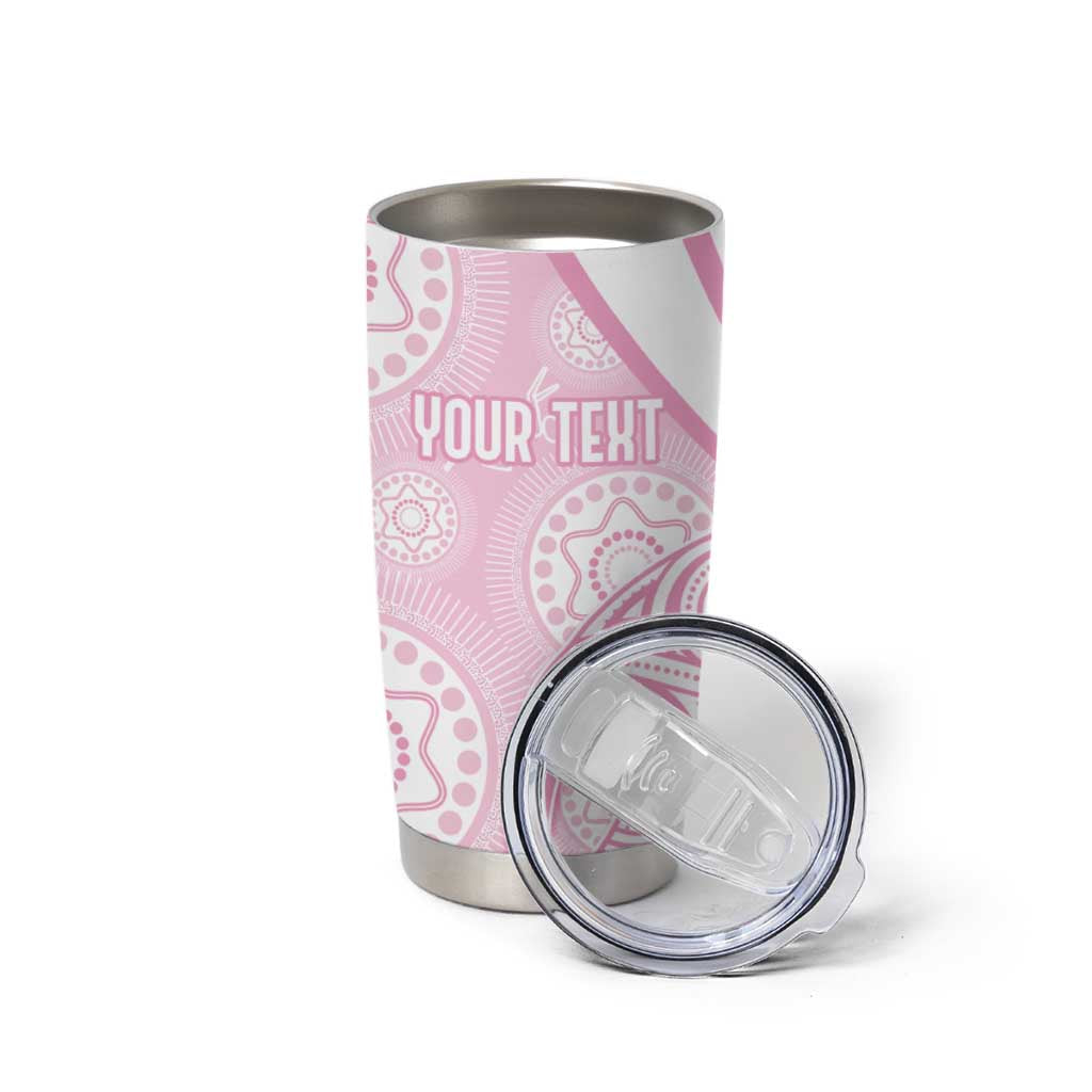 Australia Bowls Personalised Indigenous Pink Round Tumbler Cup - Aussie Hoodie