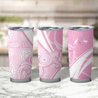 Australia Bowls Personalised Indigenous Pink Round Tumbler Cup - Aussie Hoodie