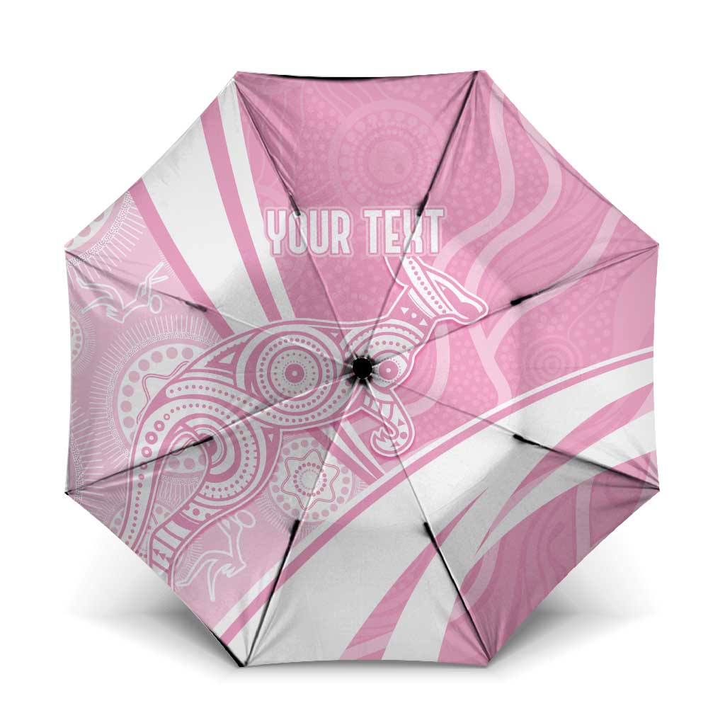 Australia Bowls Personalised Indigenous Pink Round Umbrella - Aussie Hoodie