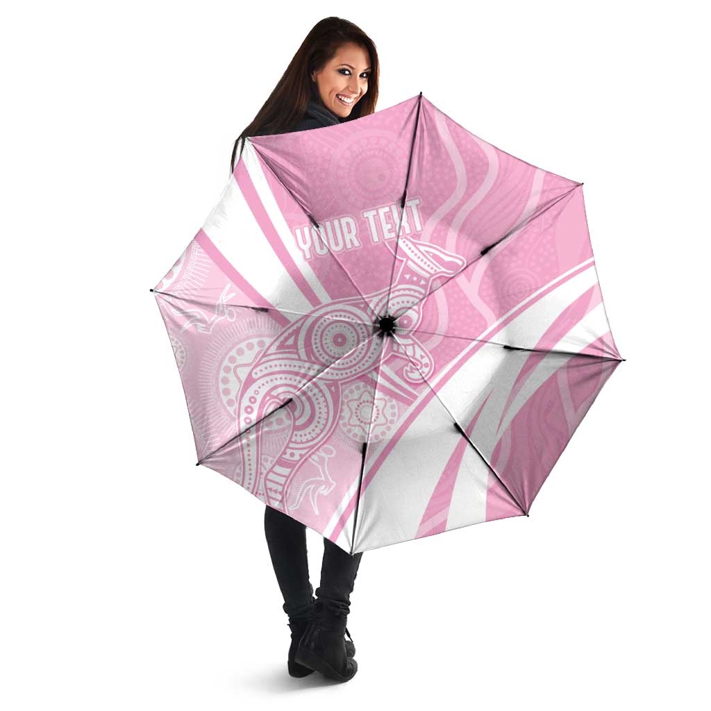 Australia Bowls Personalised Indigenous Pink Round Umbrella - Aussie Hoodie