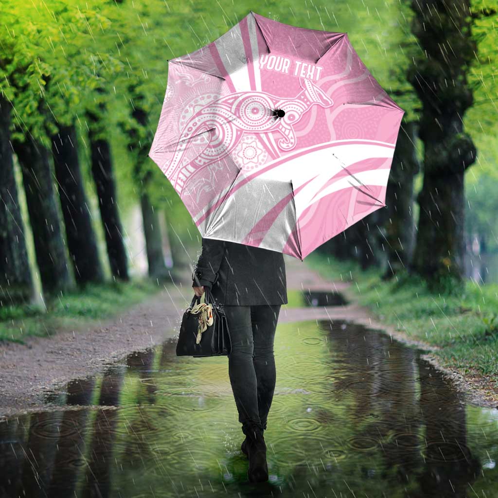Australia Bowls Personalised Indigenous Pink Round Umbrella - Aussie Hoodie