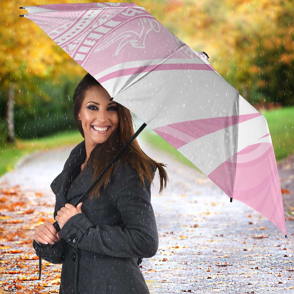 Australia Bowls Personalised Indigenous Pink Round Umbrella - Aussie Hoodie
